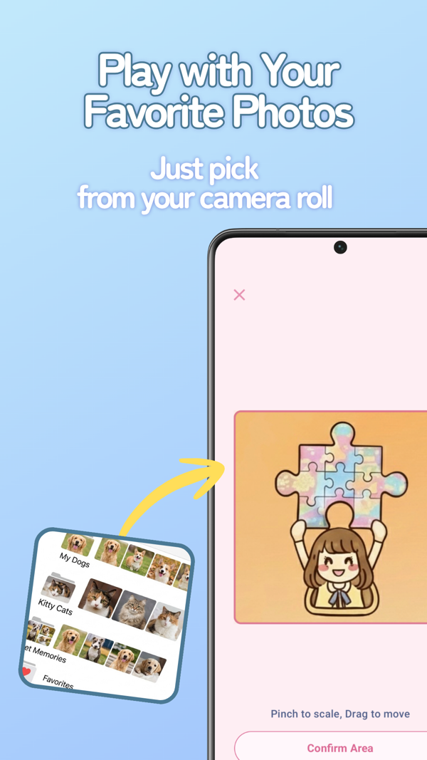 Choosing a photo from the camera roll